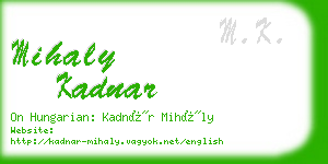 mihaly kadnar business card